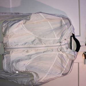 White windbreaker